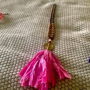 Pink tassel necklace